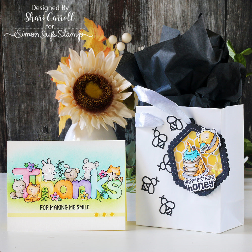 Tim Holtz Distress Archival Ink Pad Black Soot Ranger Gift Bag and Thank You Card | color-code:ALT26